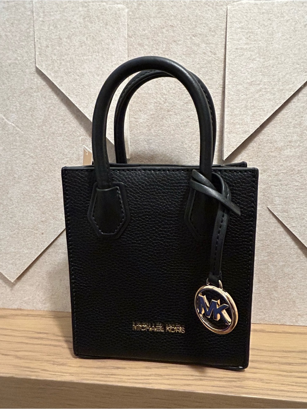 Michael Kors Black Pebbled Leather Mini Tote with Gold Hardware - Picture 6 of 16